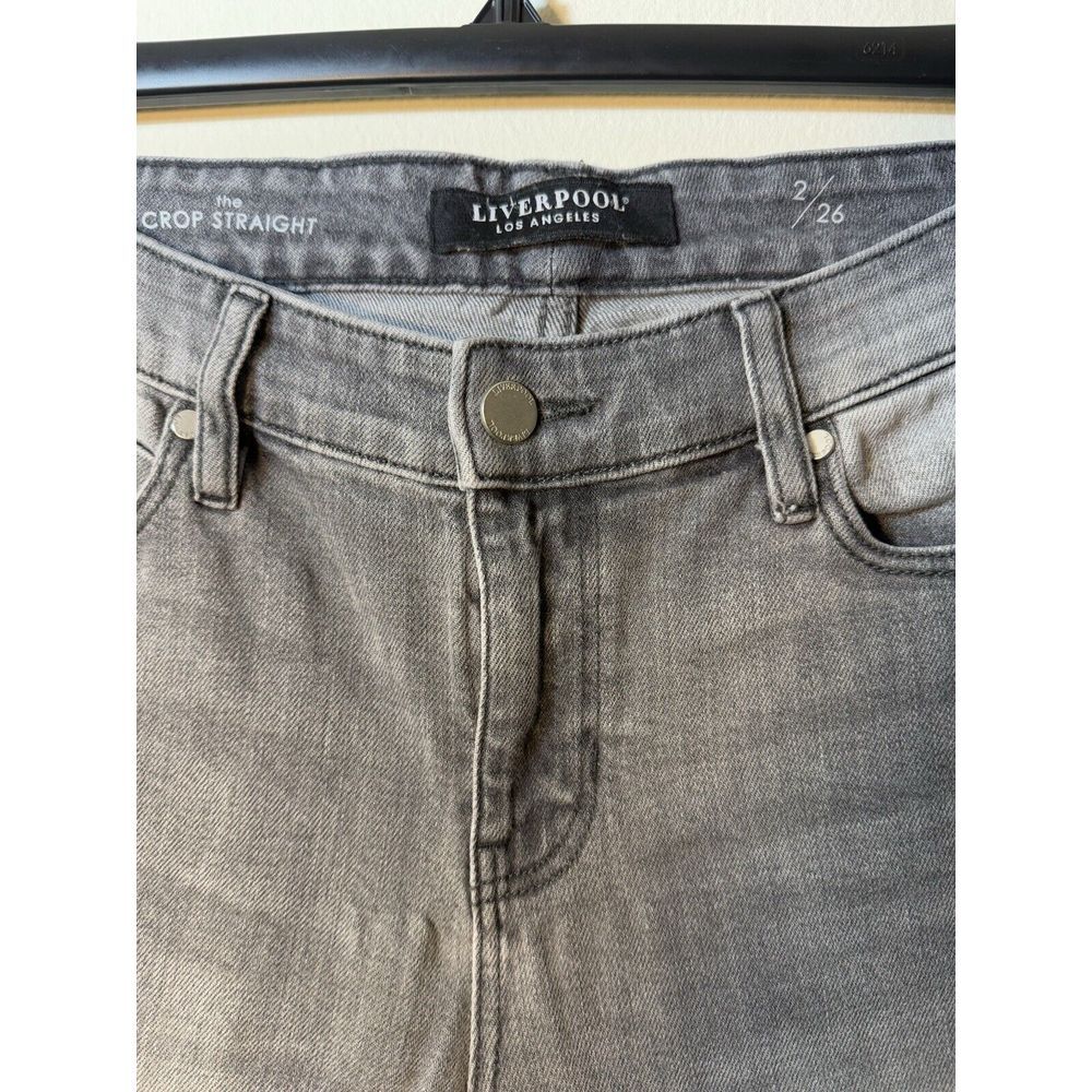 Liverpool Los Angeles Women's The Crop Straight Fringe Bottom Jeans Size 2/26 - Picture 2 of 6